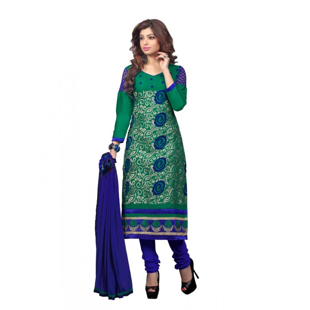 Women's Glaze Cotton Unstitched Salwar Suit-Material With Dupatta
