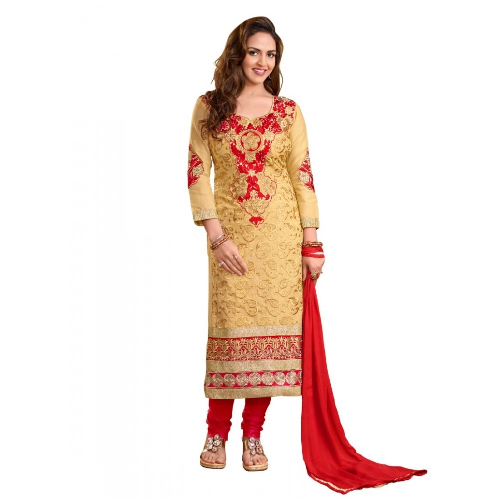 Women's Cotton Unstitched Salwar Suit-Material With Dupatta