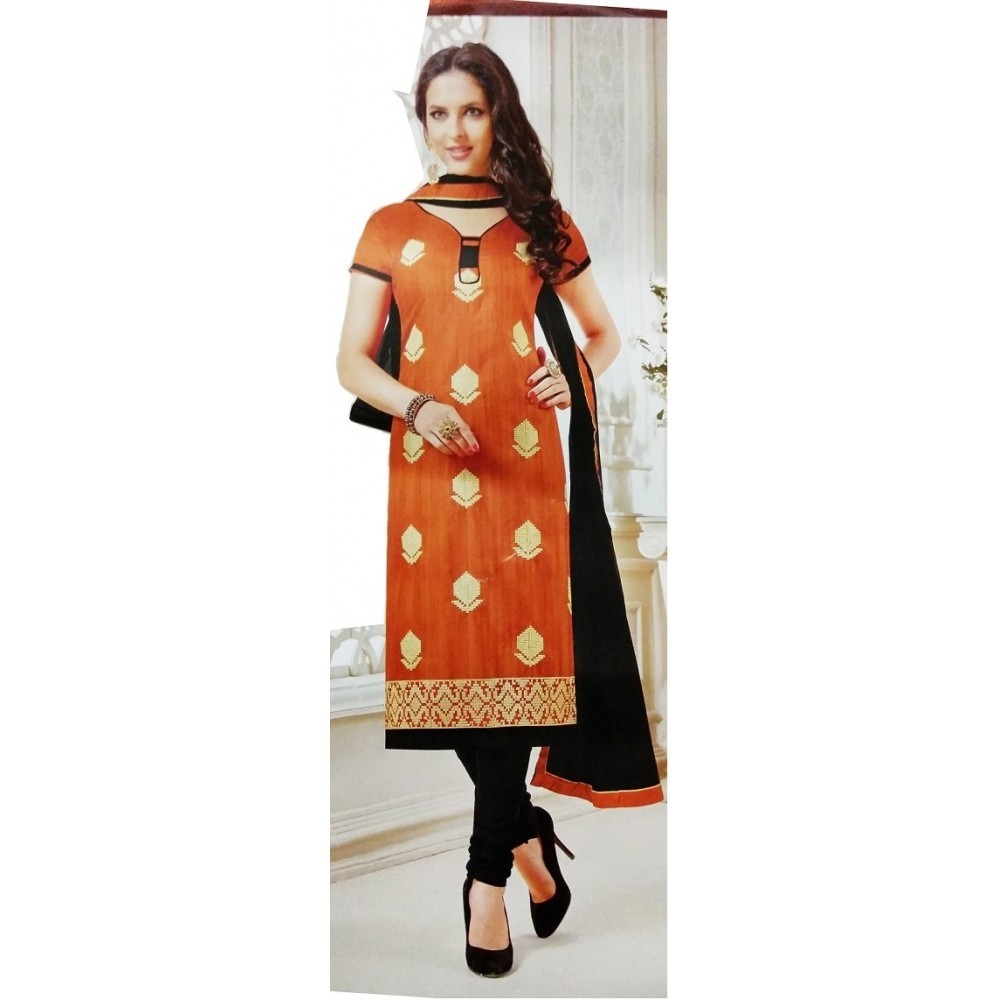 Womens Cotton Regular Unstitched Salwar-Suit Material With Dupatta