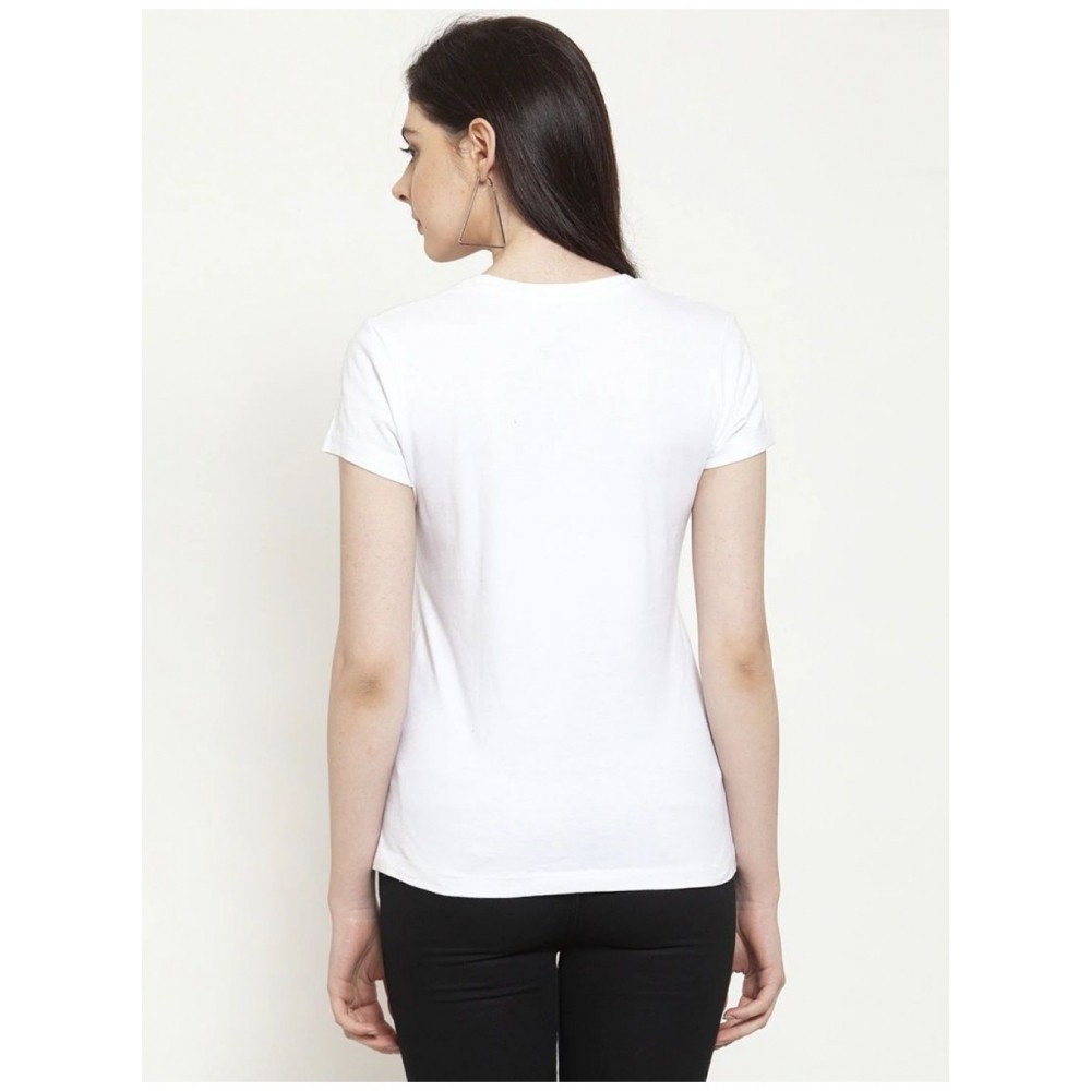 Women's Cotton Blend Waves Printed T-Shirt