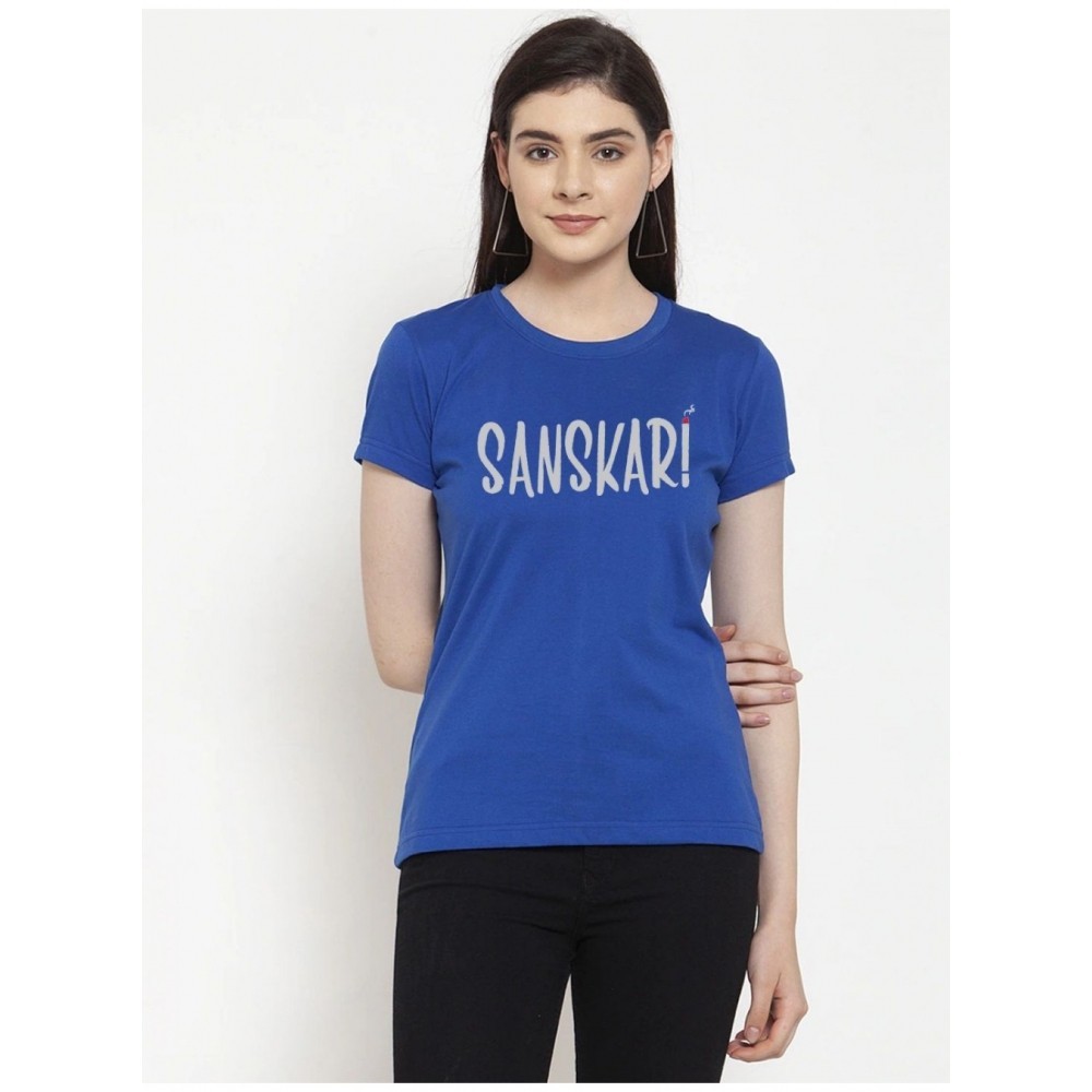 Women's Cotton Blend Sanskari Printed T-Shirt