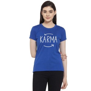 Women's Cotton Blend Karma Printed T-Shirt