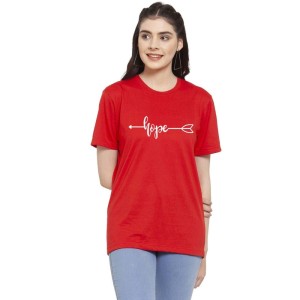 Women's Cotton Blend Hope Printed T-Shirt