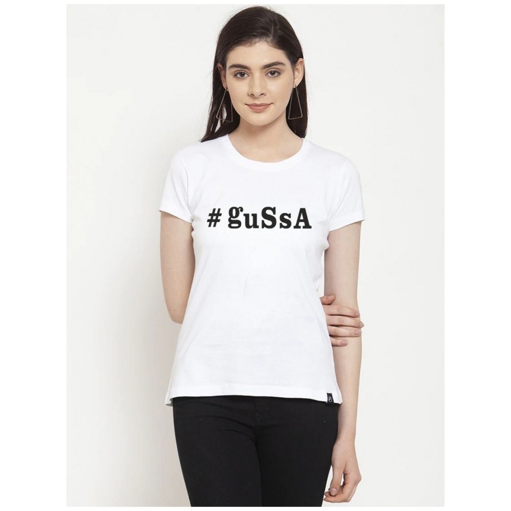 Women's Cotton Blend Gussa Printed T-Shirt