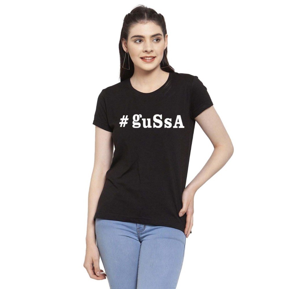 Women's Cotton Blend Gussa Printed T-Shirt