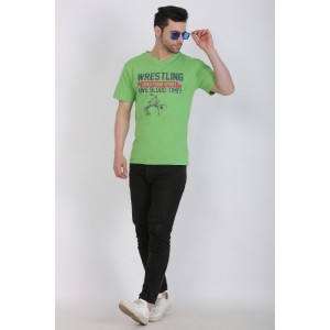 Men's Cotton Jersey V Neck Printed Tshirt