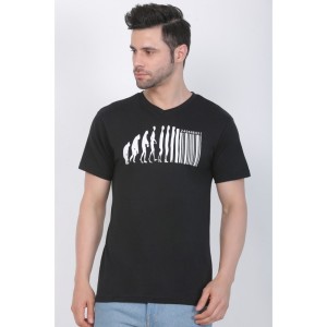 Men's Cotton Jersey V Neck Printed Tshirt