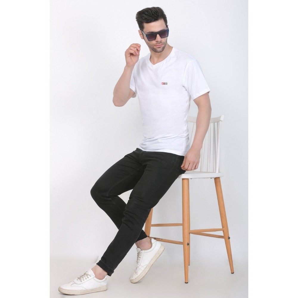 Men's Cotton Jersey V Neck Plain Tshirt