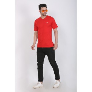 Men's Cotton Jersey V Neck Plain Tshirt