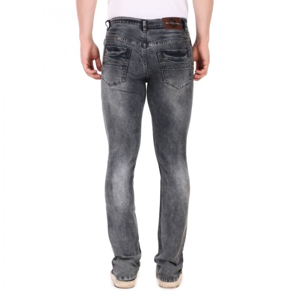 test 3 Men's Straight Fit Denim High Rise Bootcut Stretchable Jeans