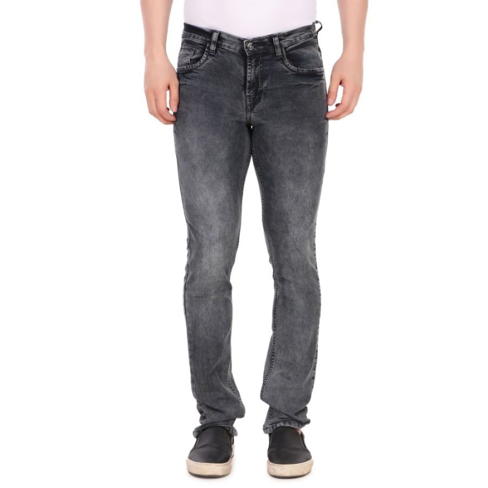 test 3 Men's Straight Fit Denim High Rise Bootcut Stretchable Jeans