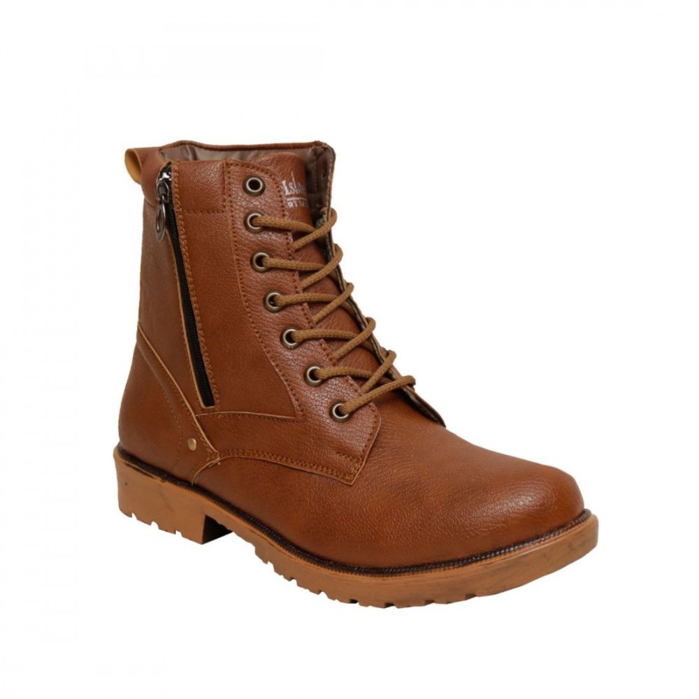 Men Tan Brown Color Synthetic Material Casual Long Boots