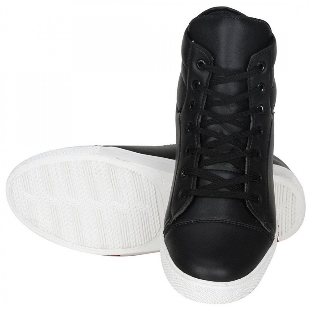 Men Black Color Synthetic Material Casual Sneakers