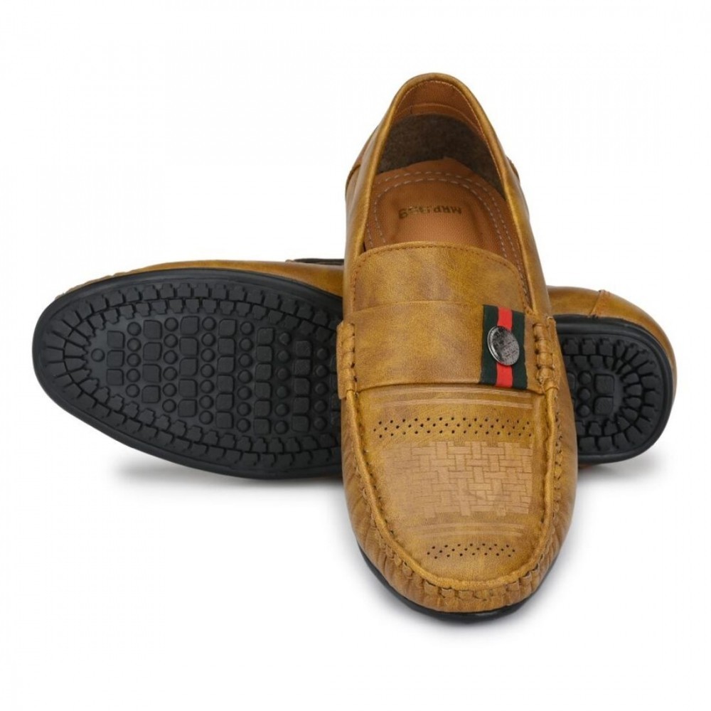 Men Beige,Tan,Brown Color Leatherette Material Casual Loafers