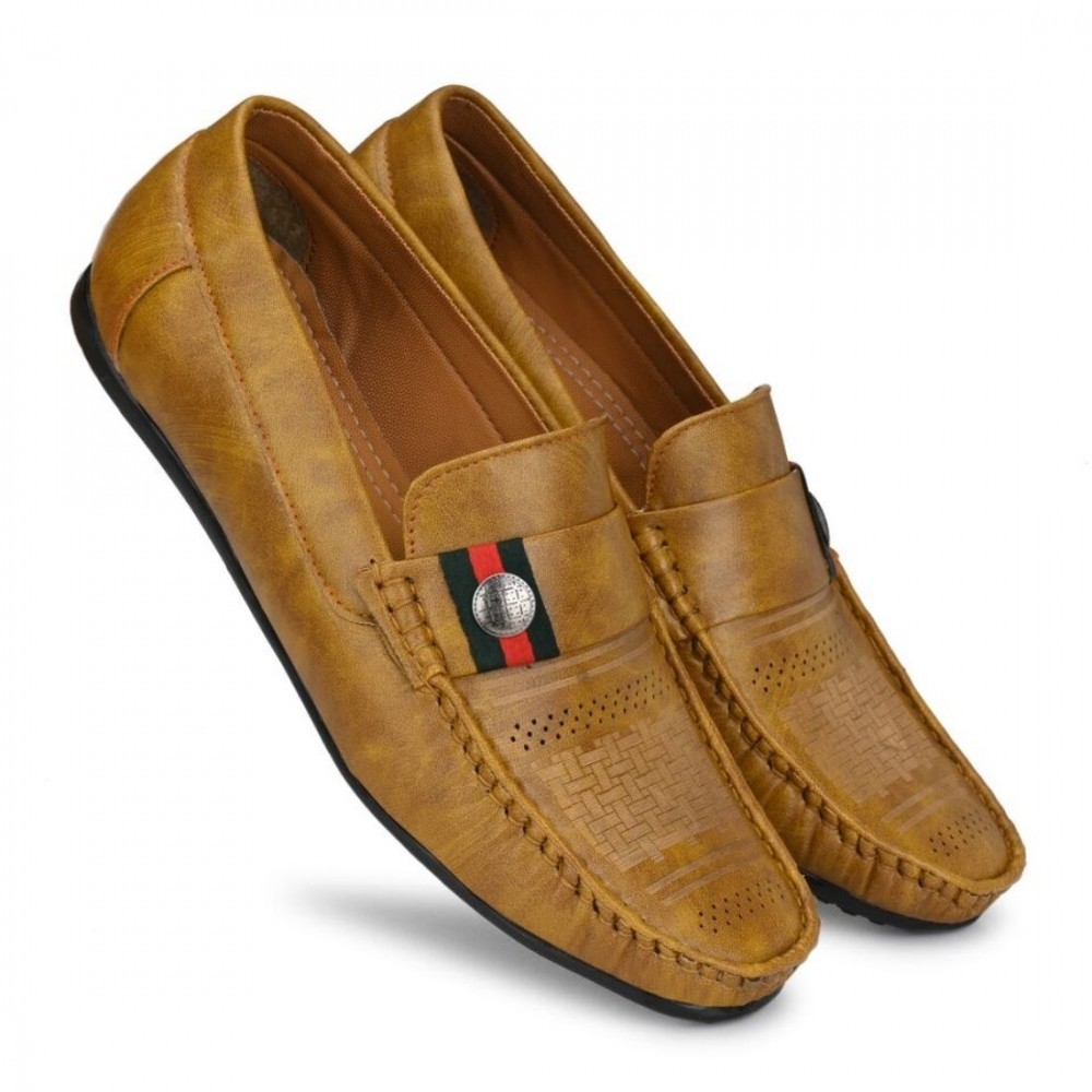 Men Beige,Tan,Brown Color Leatherette Material Casual Loafers