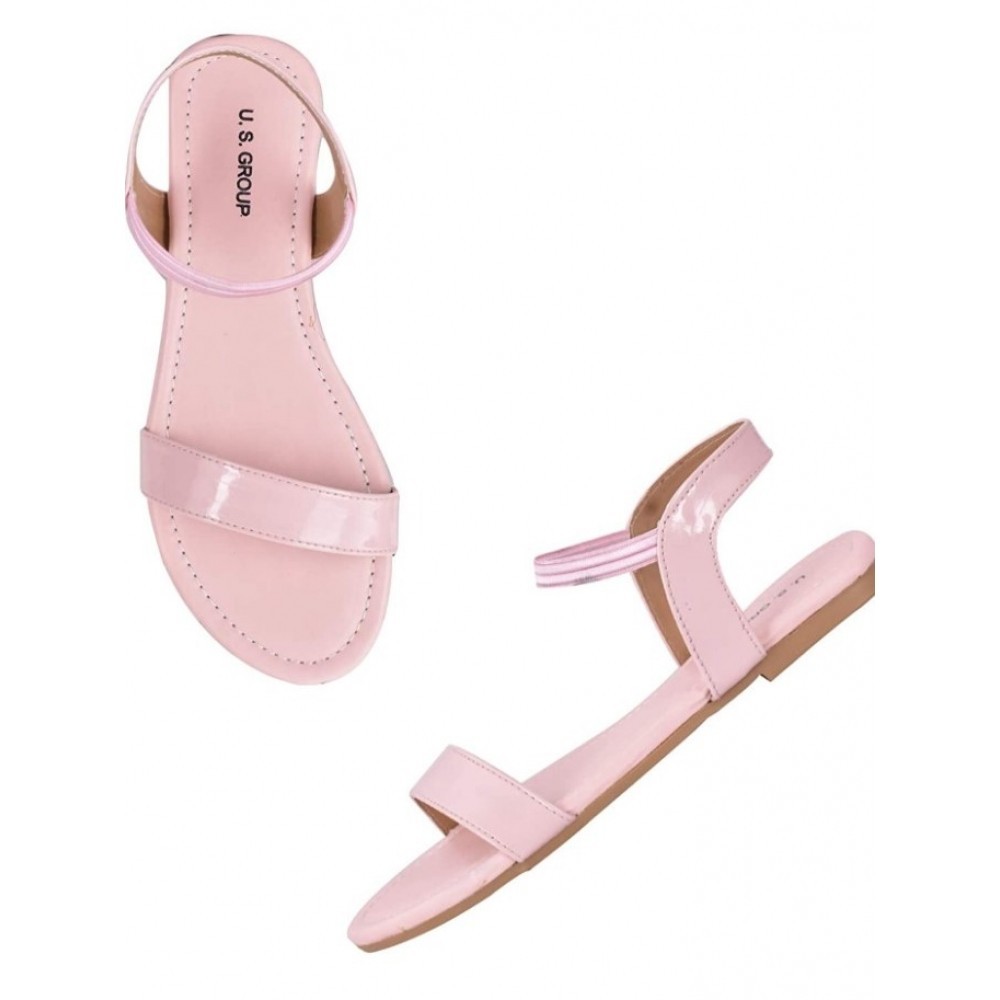 Women's Patent Leather Flat Sandals
