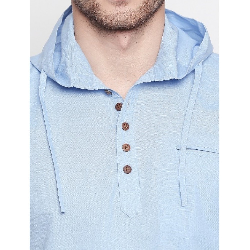 Men's Cotton Casual Short Cross Kurta Shirt