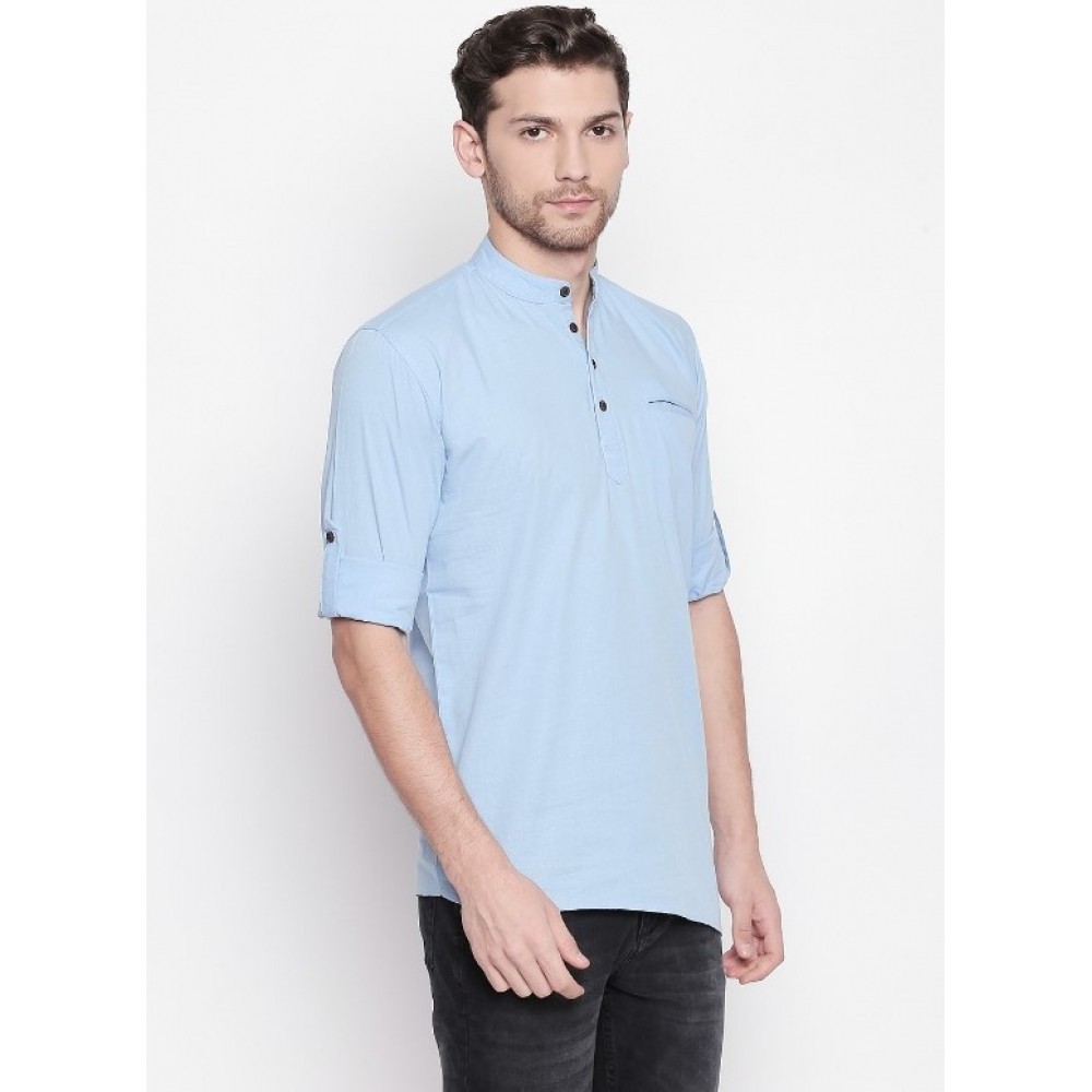 Men's Cotton Casual Short Cross Kurta Shirt