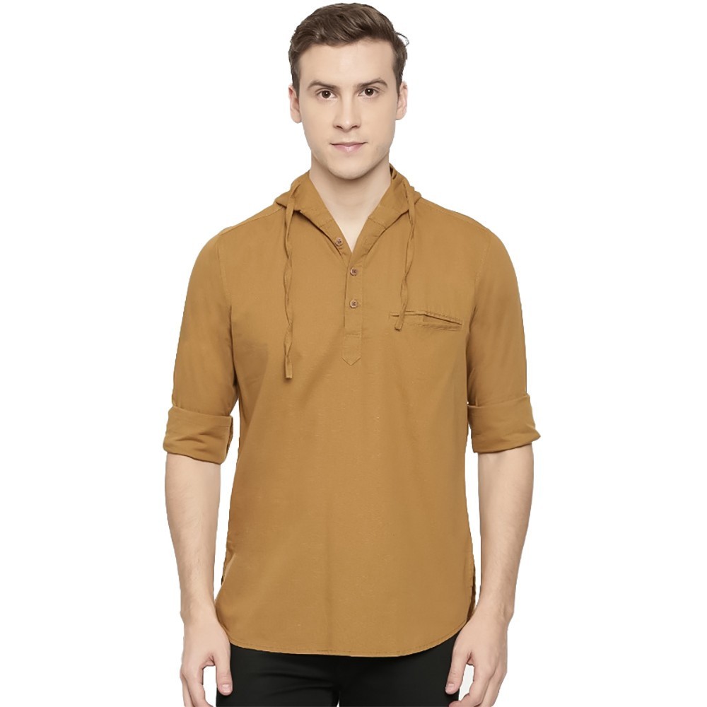 Men's Cotton Casual Short Cross Kurta Shirt