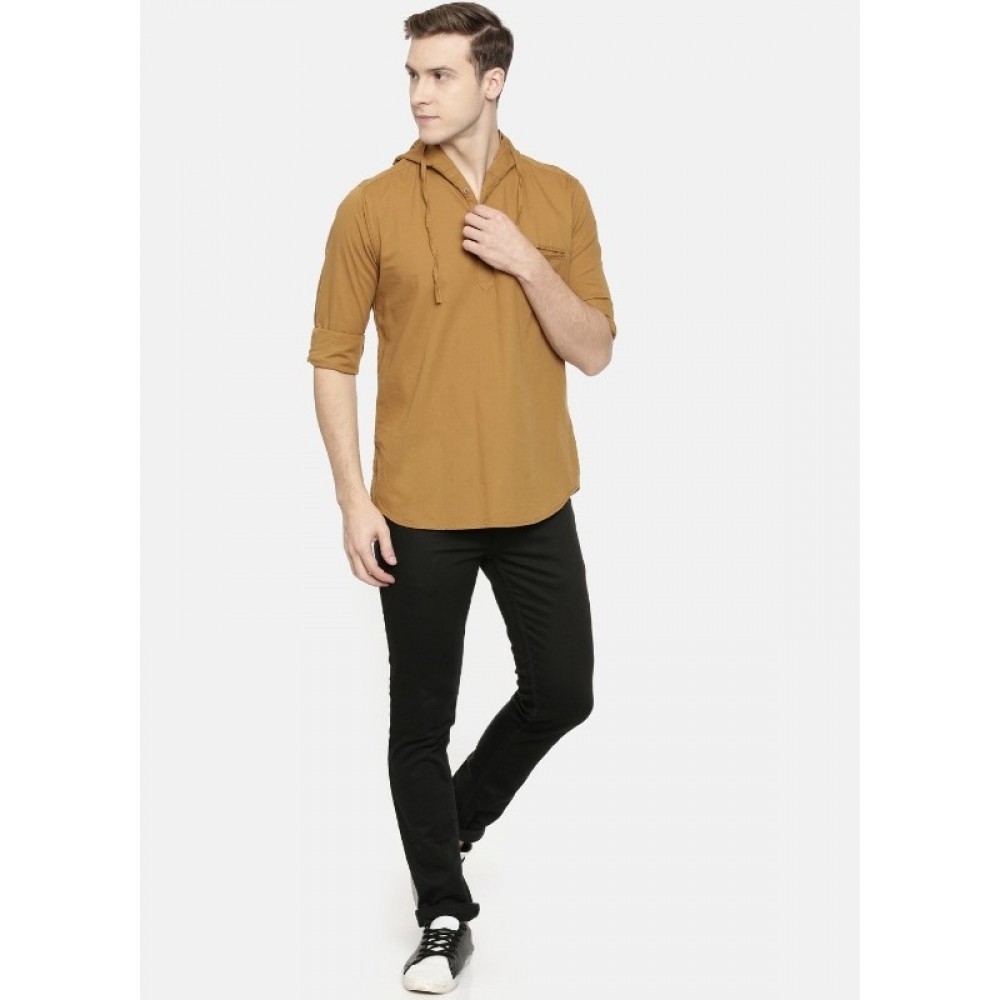 Men's Cotton Casual Short Cross Kurta Shirt