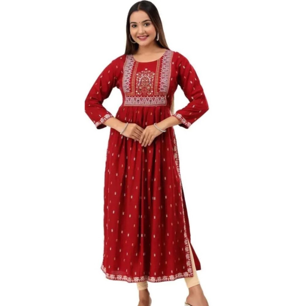 Women's Printed Embroidery Kurti