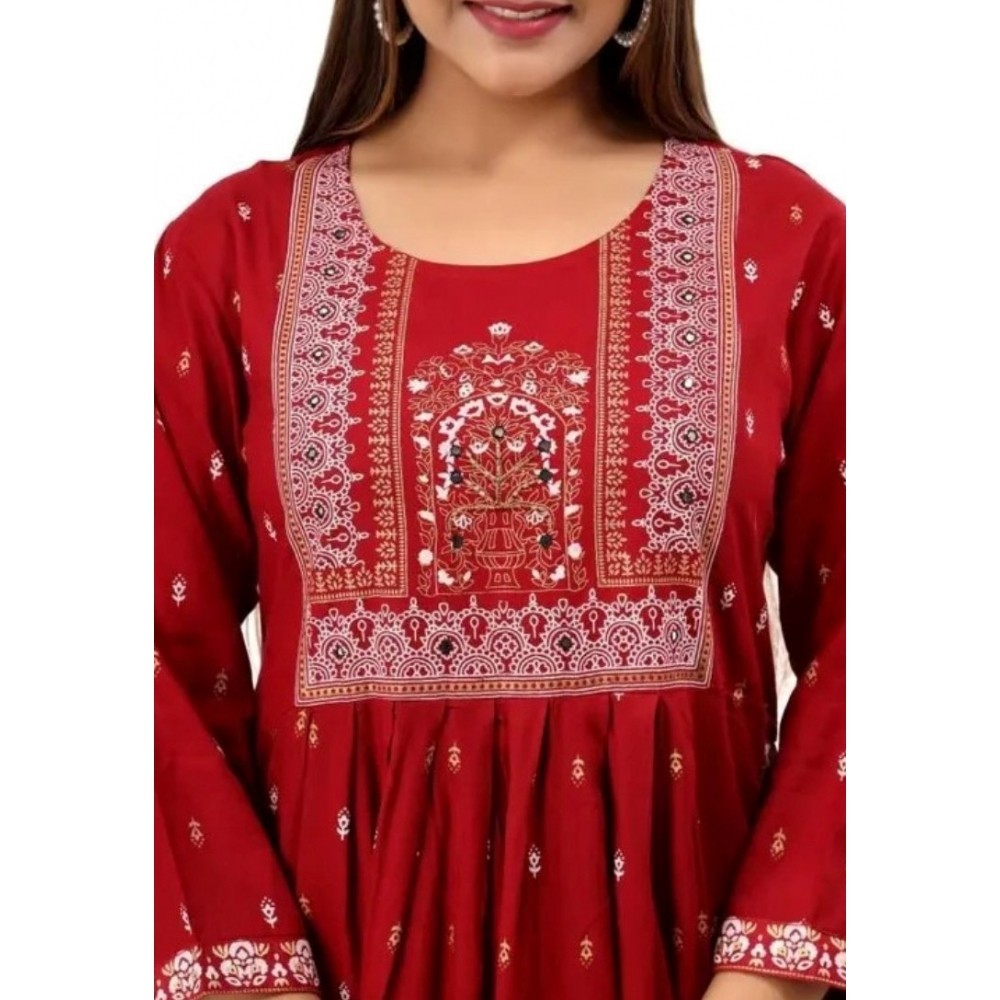 Women's Printed Embroidery Kurti