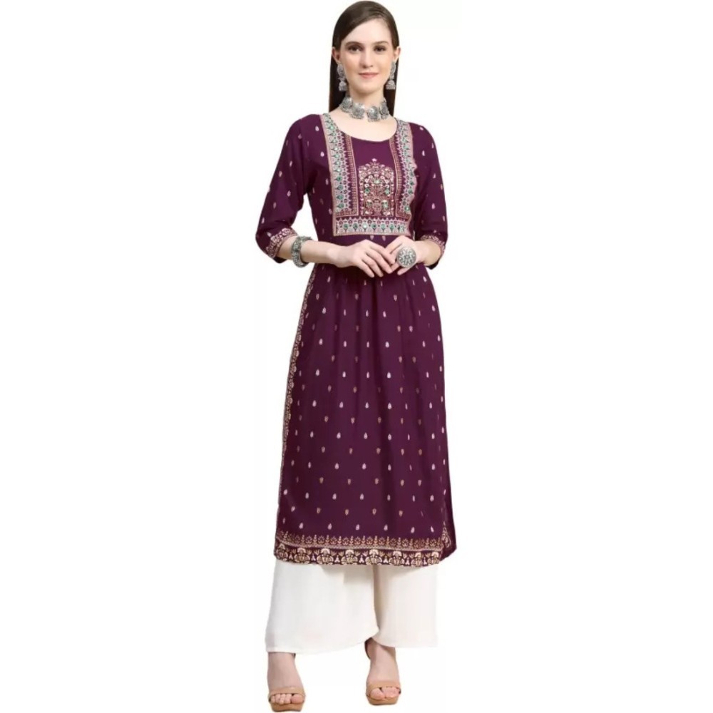 Women's Printed Embroidery Kurti