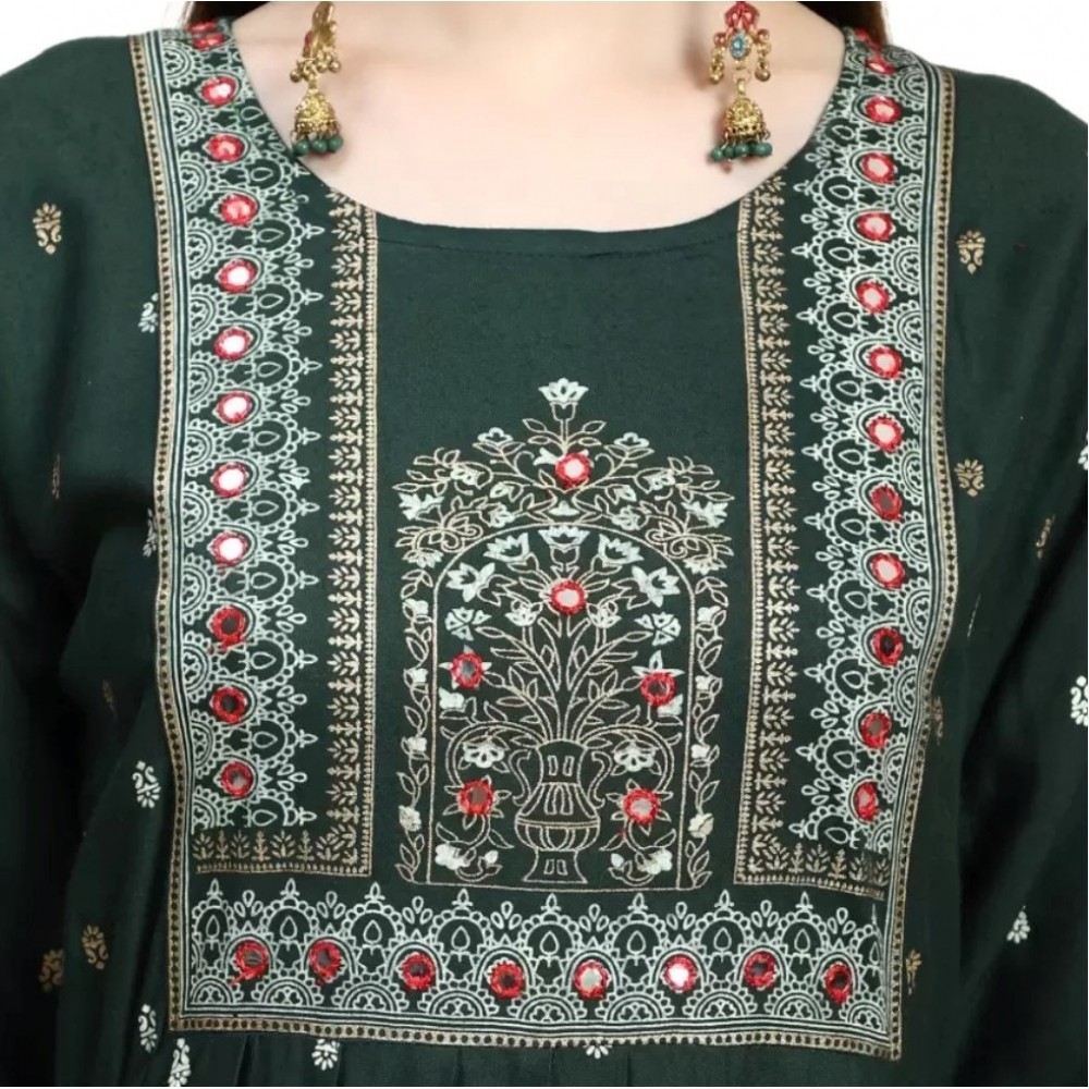 Women's Printed Embroidery Kurti