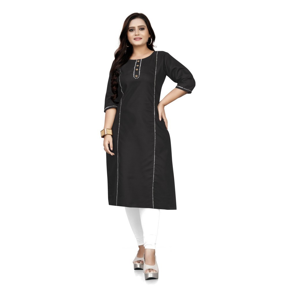 Women's Cotton Soild A-Line Kurti