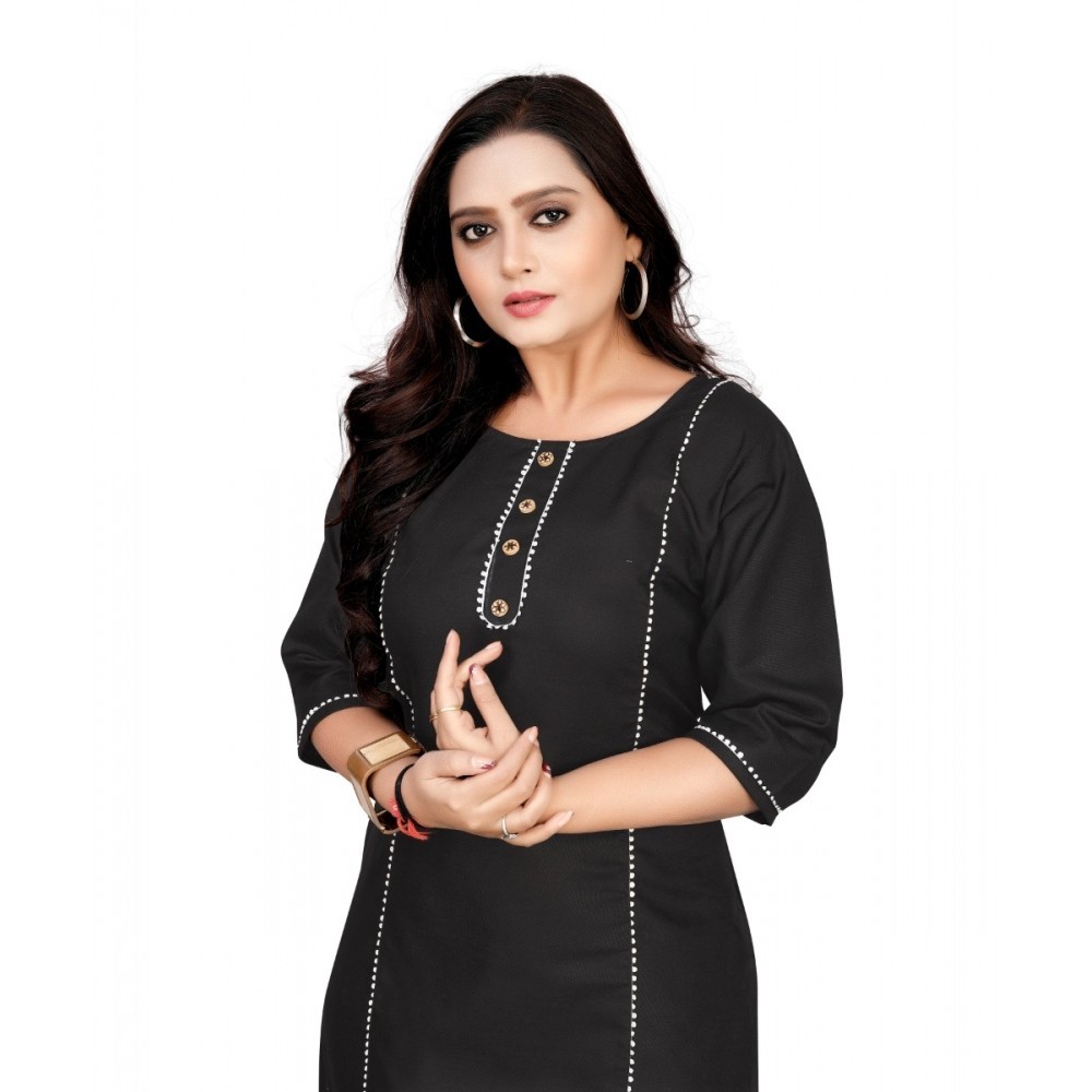 Women's Cotton Soild A-Line Kurti