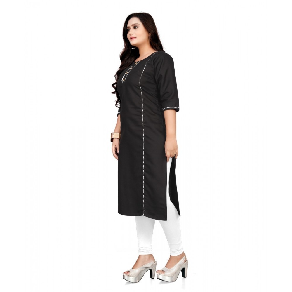 Women's Cotton Soild A-Line Kurti