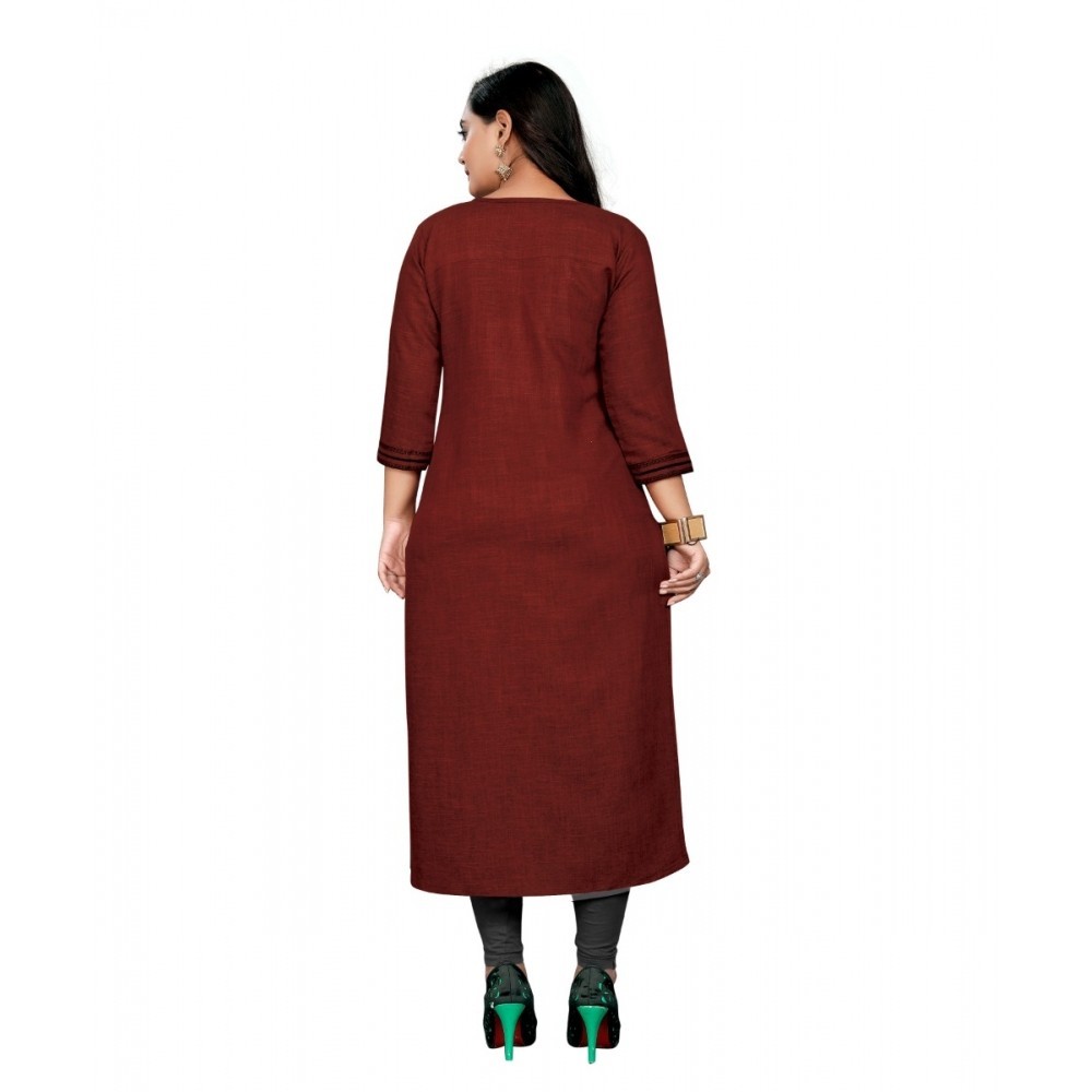 Women's Cotton Embroidery Straight Kurti