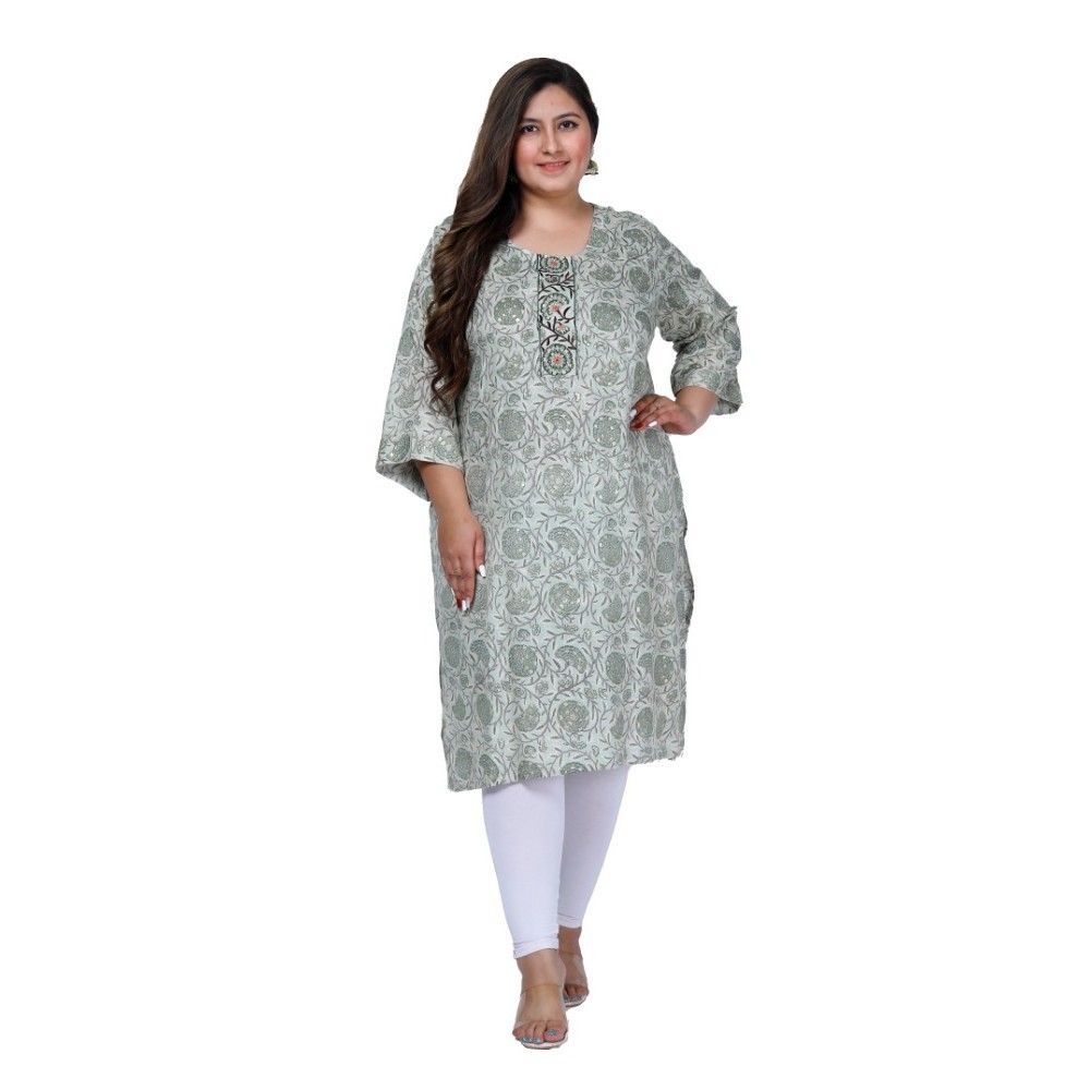 Women's Office wear Golden Foil Capsule Straight Kurti