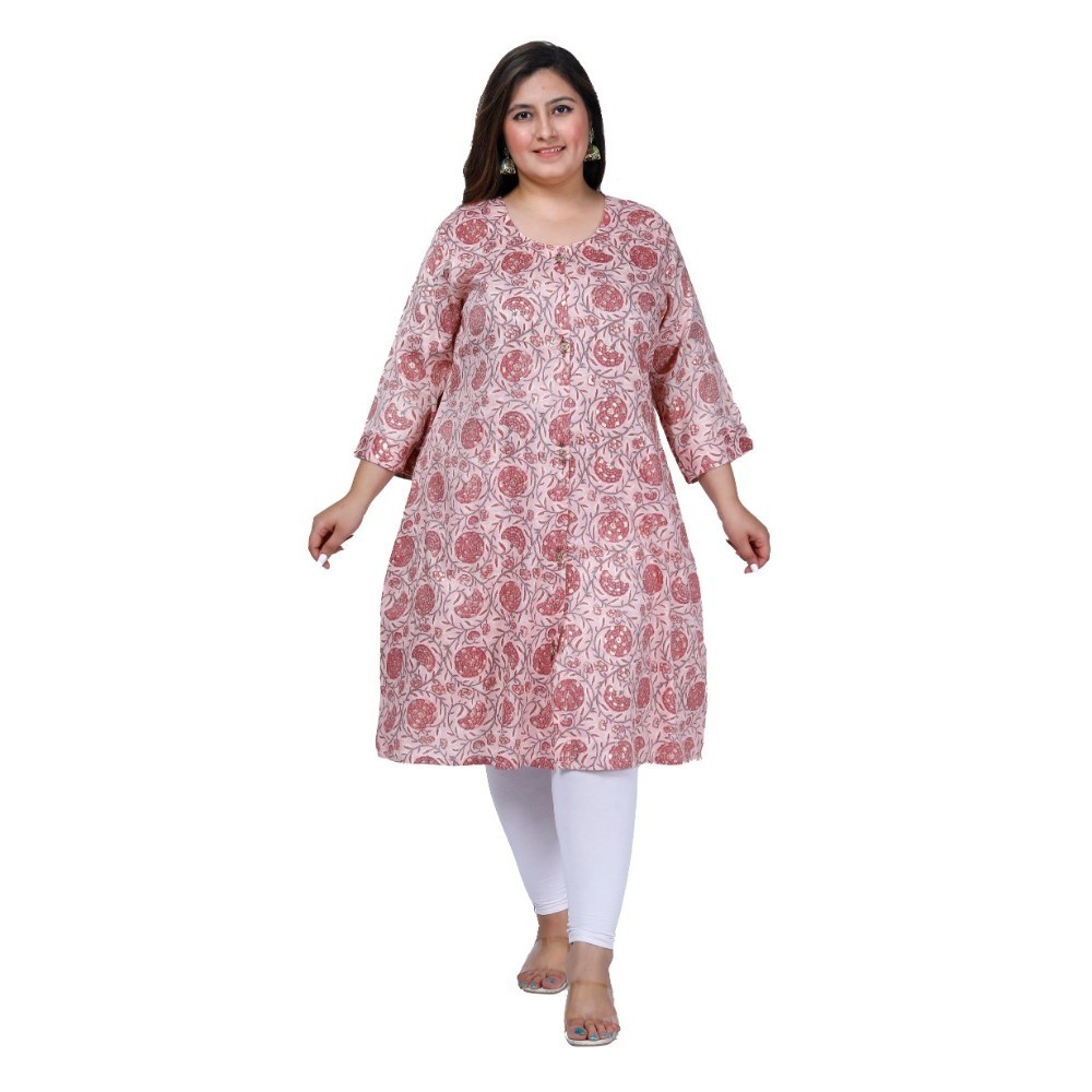 Women's Office wear Golden Foil Capsule A-Line Kurti