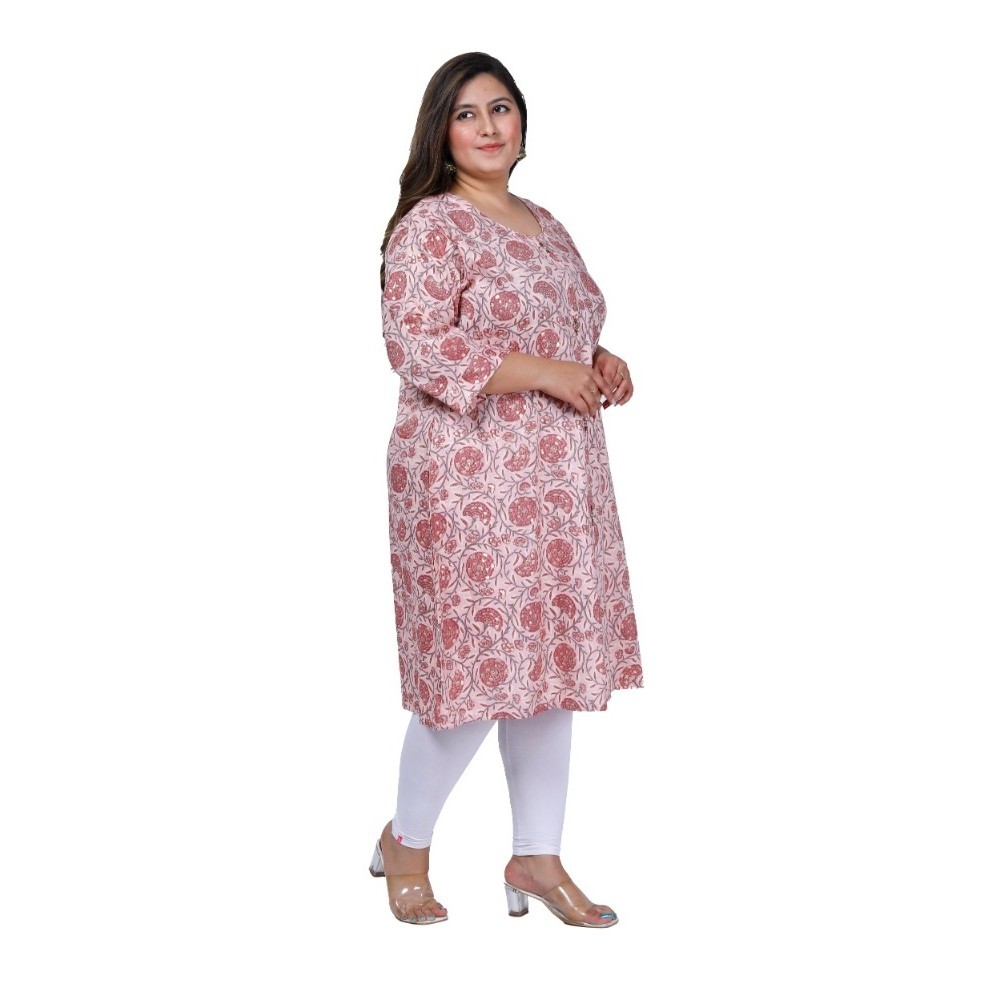 Women's Office wear Golden Foil Capsule A-Line Kurti