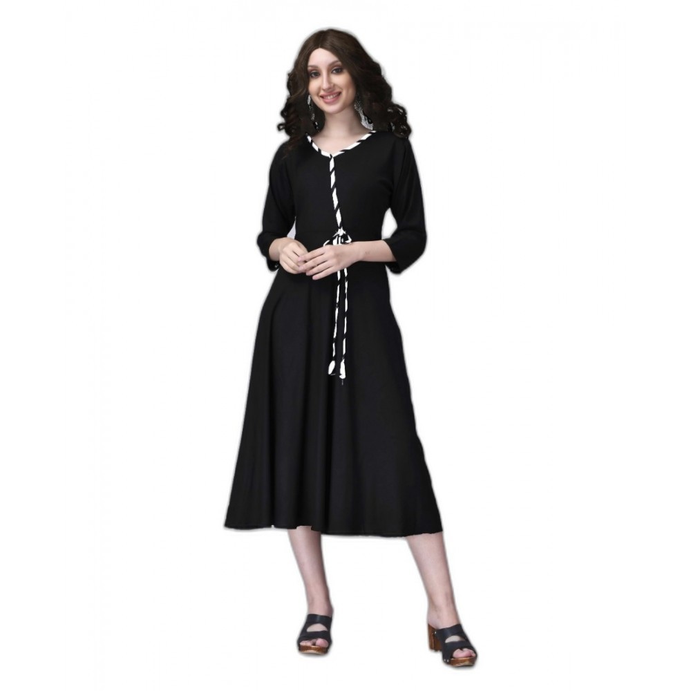 Women's Rayon Lace Straight Kurti