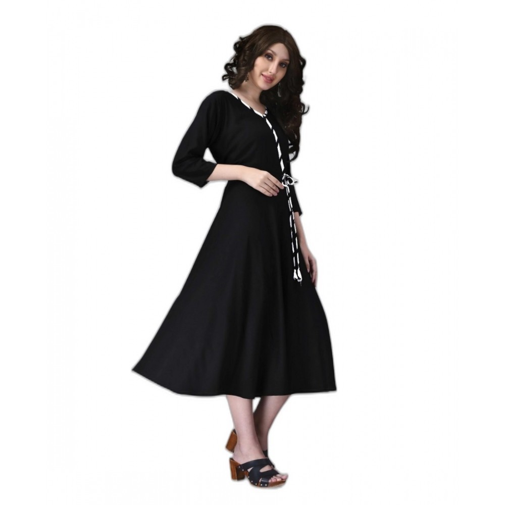 Women's Rayon Lace Straight Kurti