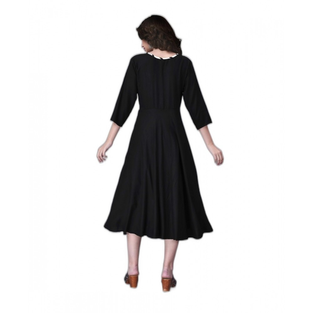 Women's Rayon Lace Straight Kurti