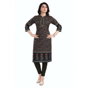 Women's 3/4th Sleeve Cotton Blend Tunic Long Kurti