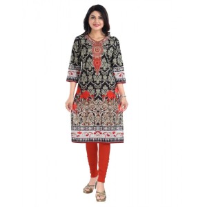 Women's 3/4th Sleeve Cotton Blend Tunic Long Kurti