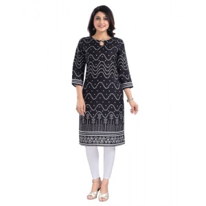 Women's 3/4th Sleeve Cotton Blend Tunic Long Kurti