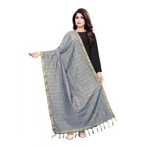 Women's Cotton Jari Woven Work Dupatta