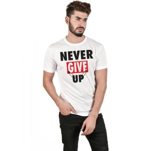 Unisex Half Sleeves Never Give UP Tshirts