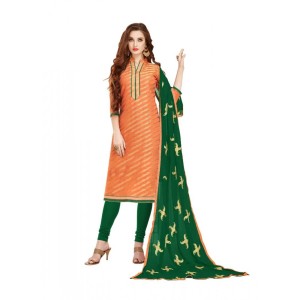 Women's Banarasi Jacquard Unstitched Salwar-Suit Material With Dupatta