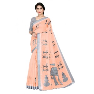 Women's Cotton Silk Saree With Blouse