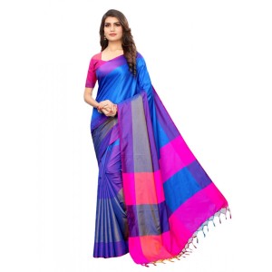 Women's Cotton Silk Saree With Blouse